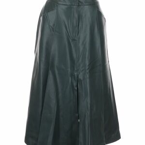 Zara Green Vegan Leather Midi Skirt